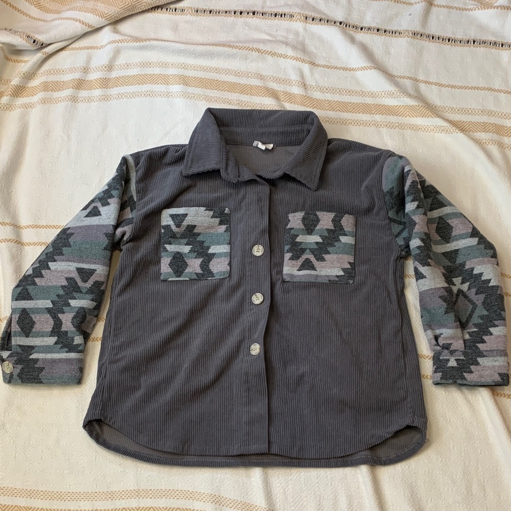 12 PM Aztec Corduroy Button Down Size XL